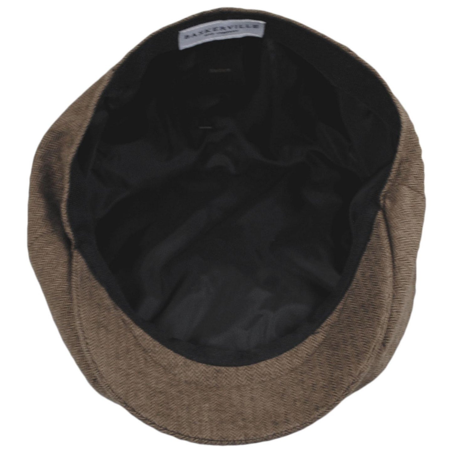 Baskerville Hat Company | Cardiff Cotton Herringbone Newsboy Cap | 167678 | under | BROWN/TAN