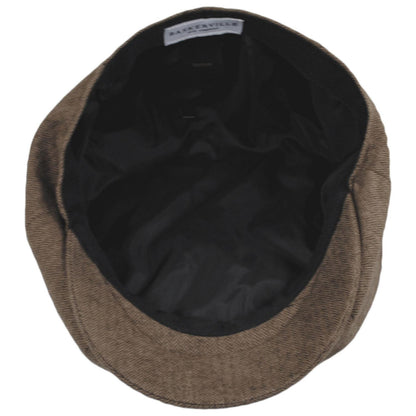 Baskerville Hat Company | Cardiff Cotton Herringbone Newsboy Cap | 167678 | under | BROWN/TAN