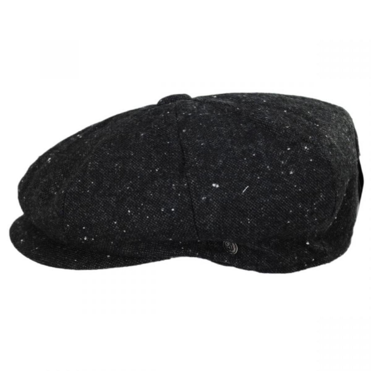 Jaxon Hats | Sazerac Tweed Wool Blend Newsboy Cap | 167565 | profile | DARK GREY