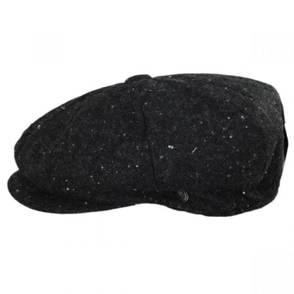 Jaxon Hats | Sazerac Tweed Wool Blend Newsboy Cap | 167565 | profile | DARK GREY