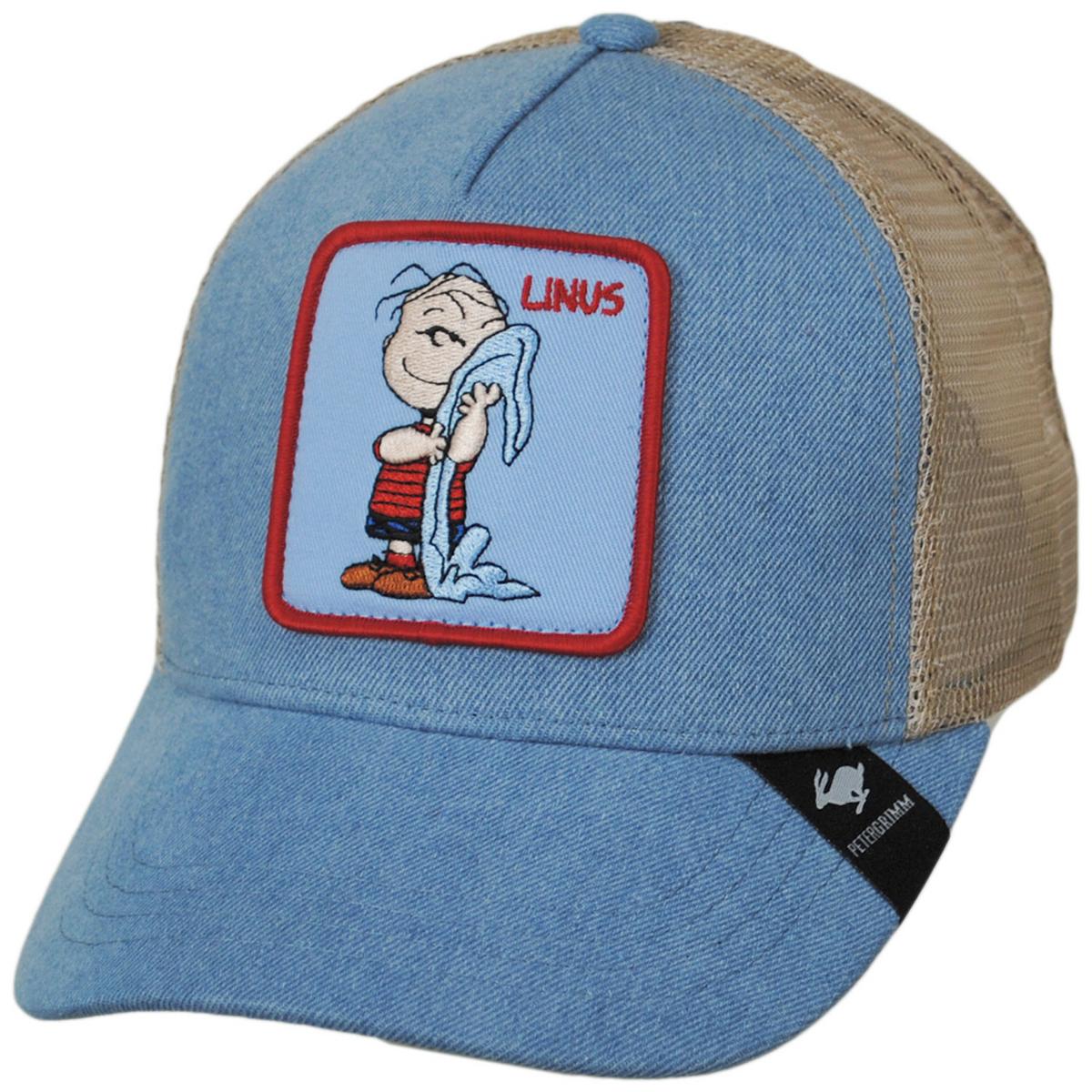 Peanuts | Linus Mesh Trucker Snapback Baseball Cap | 201301 | lead | DENIM BLUE