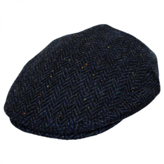Jaxon Hats | Cambridge Herringbone Wool Ivy Cap | 167766 | lead | NAVY BLUE