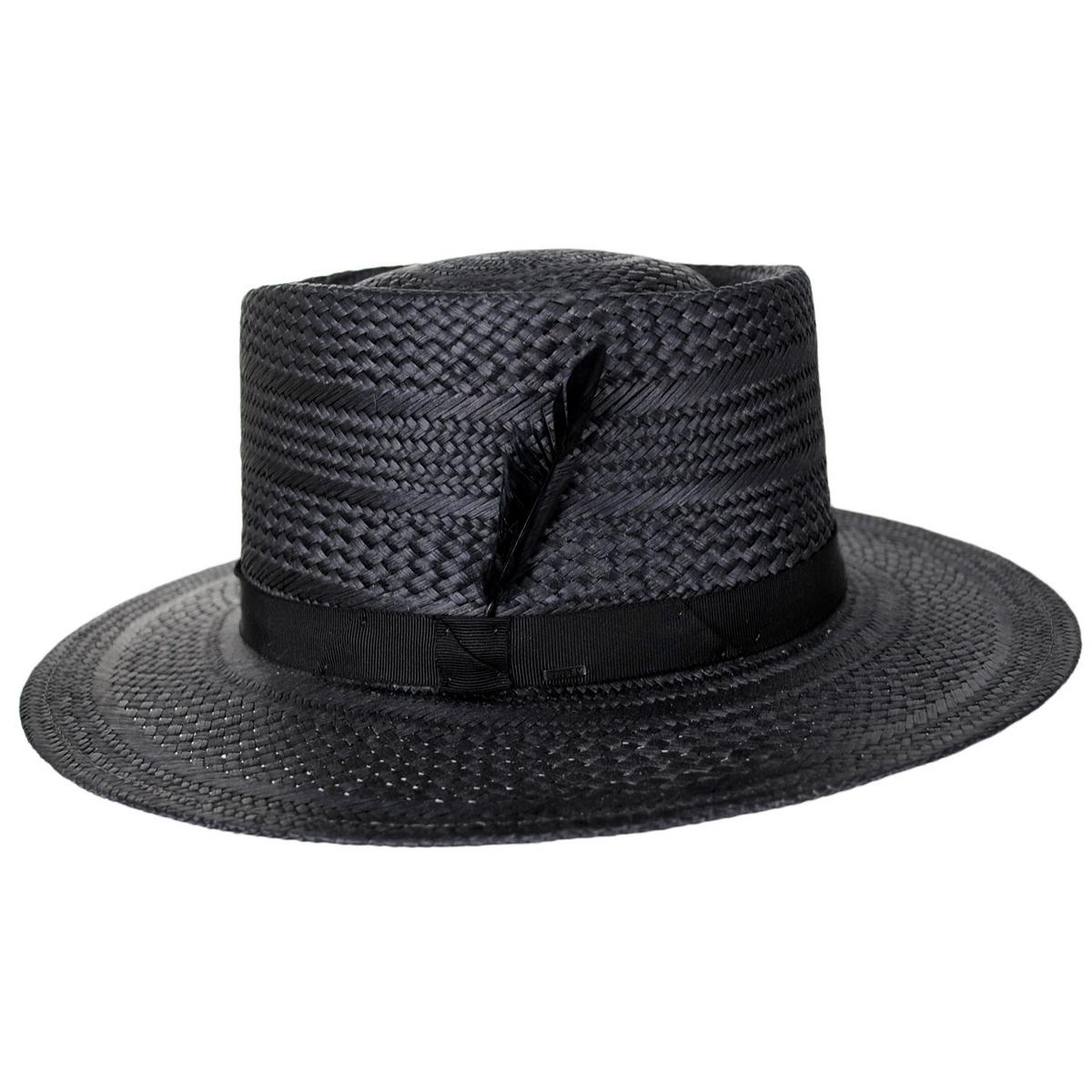 Bailey 1922 | Alix Panama Straw Fedora Hat | 127749 | profile | BLACK