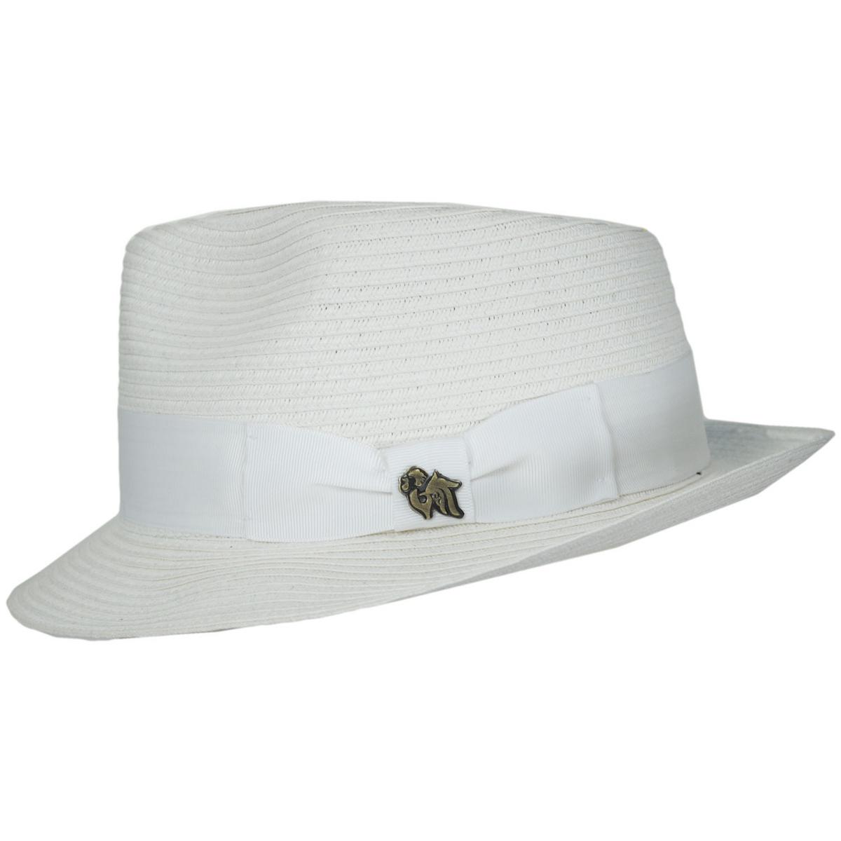 Bigalli | Alessandro Toyo Braid Fedora Hat | 129240 | profile | WHITE