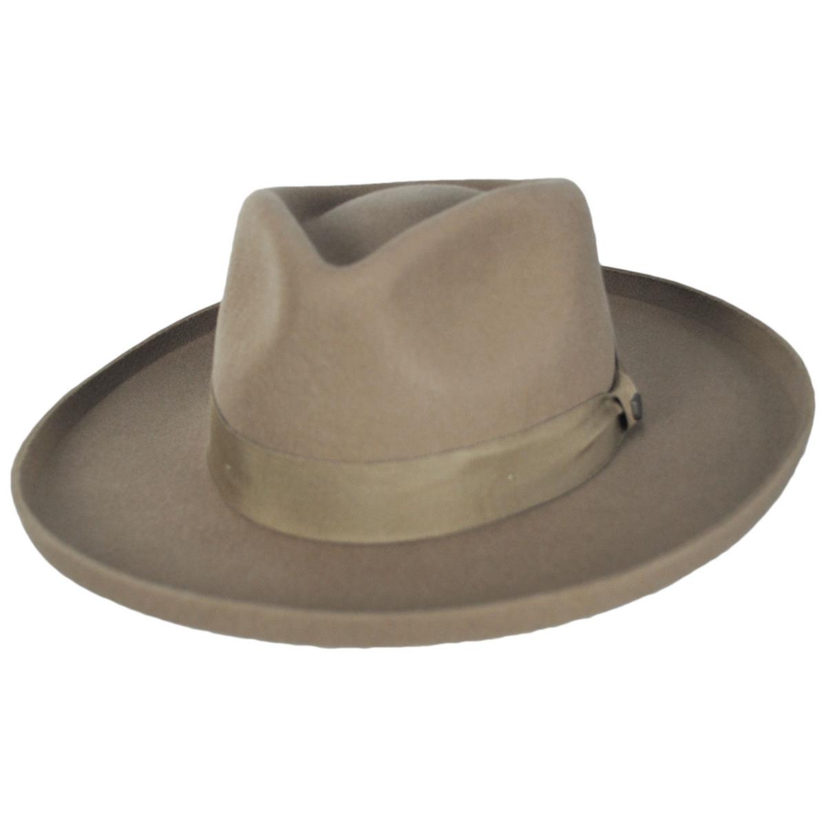BRIXTON HATS | Victoria Felt Pencil Curl Fedora Hat | 135661 | lead | OFF WHITE/OFF WHITE SATIN