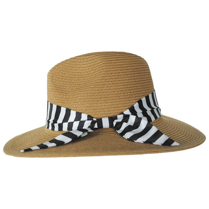 San Diego Hat Company | Gidget Ultrabraid Toyo Straw Fedora Hat | 103594 | profile | BLACK/WHITE