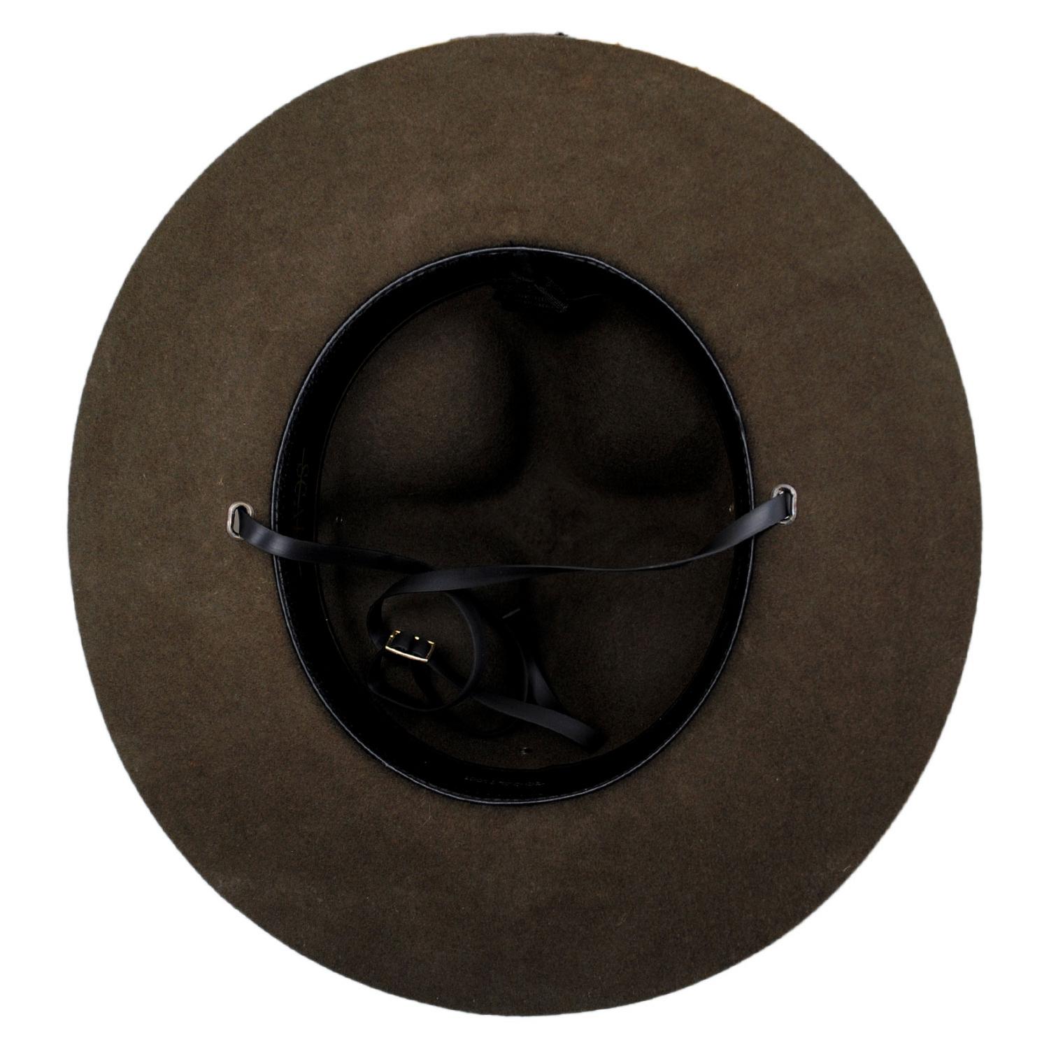 Scala | Wool Campaign Hat with Adjustable Chin Strap | 190121 | under | OLIVE