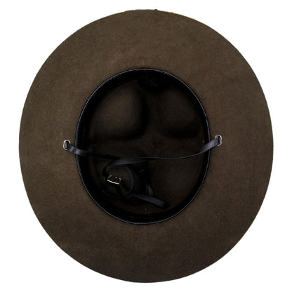 Scala | Wool Campaign Hat with Adjustable Chin Strap | 190121 | under | OLIVE