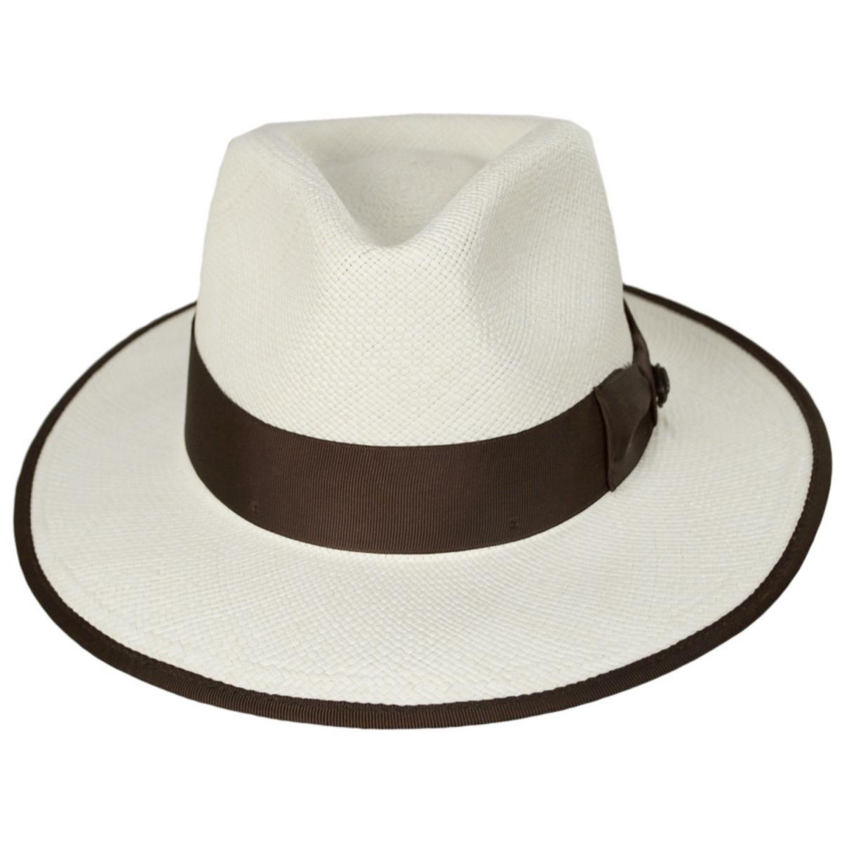 Bigalli | Kellan Panama Straw Fedora Hat | 129235 | front | NATURAL