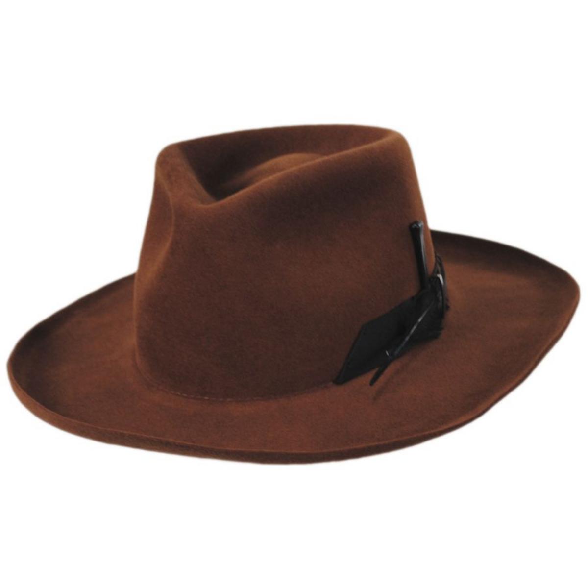Bailey 1922 | Barksdale Polished Wool Felt Fedora Hat | 130362 | lead | WHISKEY
