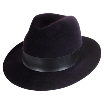 Bailey 1922 | Flume Velour Fur Felt Fedora Hat | 130332 | lead | AUBERGINE