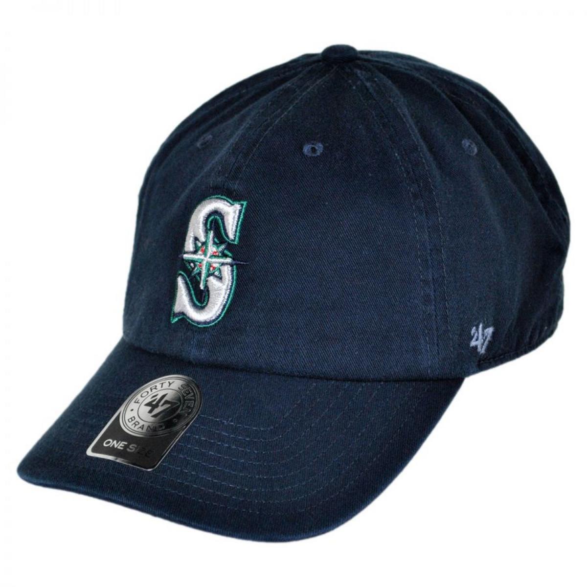 47 Brand | Seattle Mariners MLB Clean Up Strapback Baseball Cap Dad Hat | 203170 | lead | NAVY