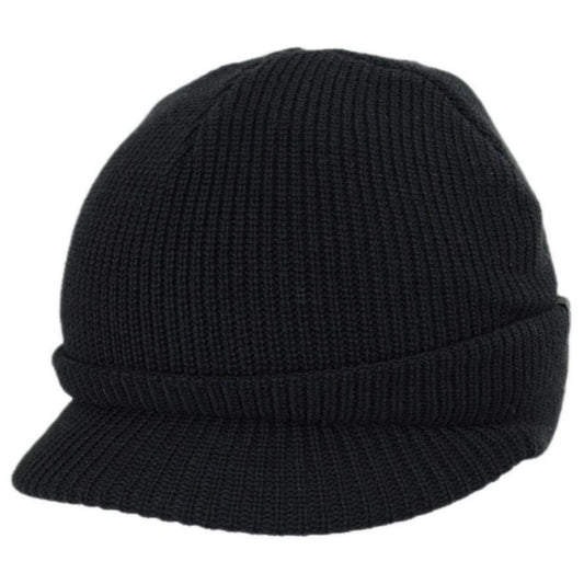 Kangol | Sliced Peak Billed Beanie Hat | 500422 | lead | BLACK