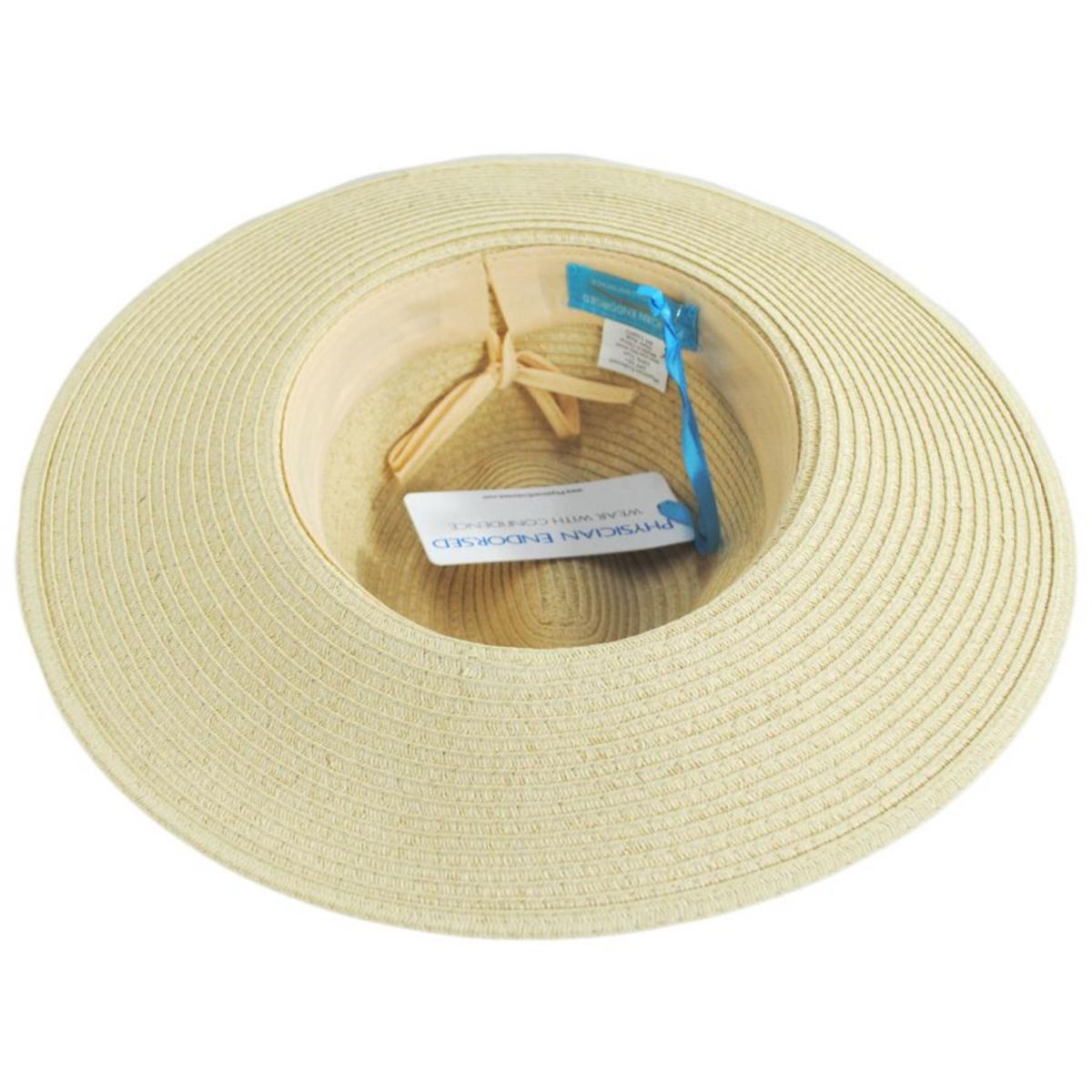 Physician Endorsed | Andi Toyo Braid Fedora Hat | 102677 | under | SAND/BLACK
