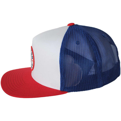 BRIXTON HATS | Oath Trucker Snapback Baseball Cap | 201704 | profile | WHITE/MIDNIGHT BLUE/ADRENALINE RUSH