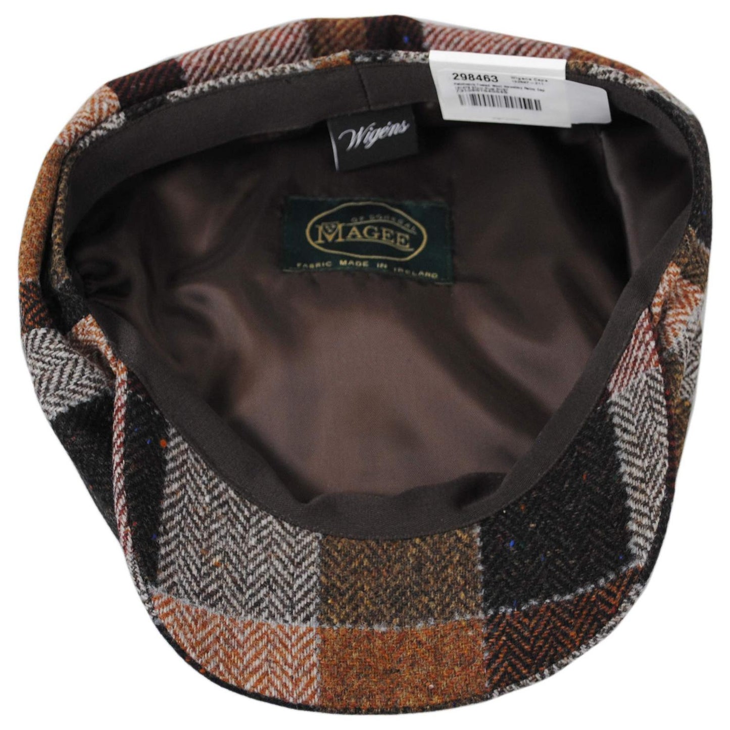 Wigens Caps | Patchwork Donegal Tweed Wool Retro Newsboy Cap | 161979 | under | RUST