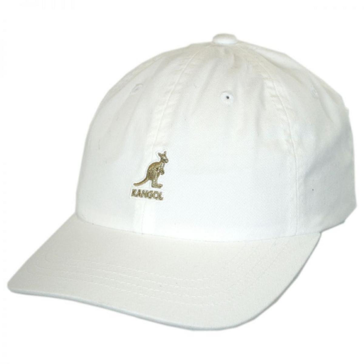Kangol | Washed Cotton Strapback Baseball Cap Dad Hat | 201173 | lead | WHITE