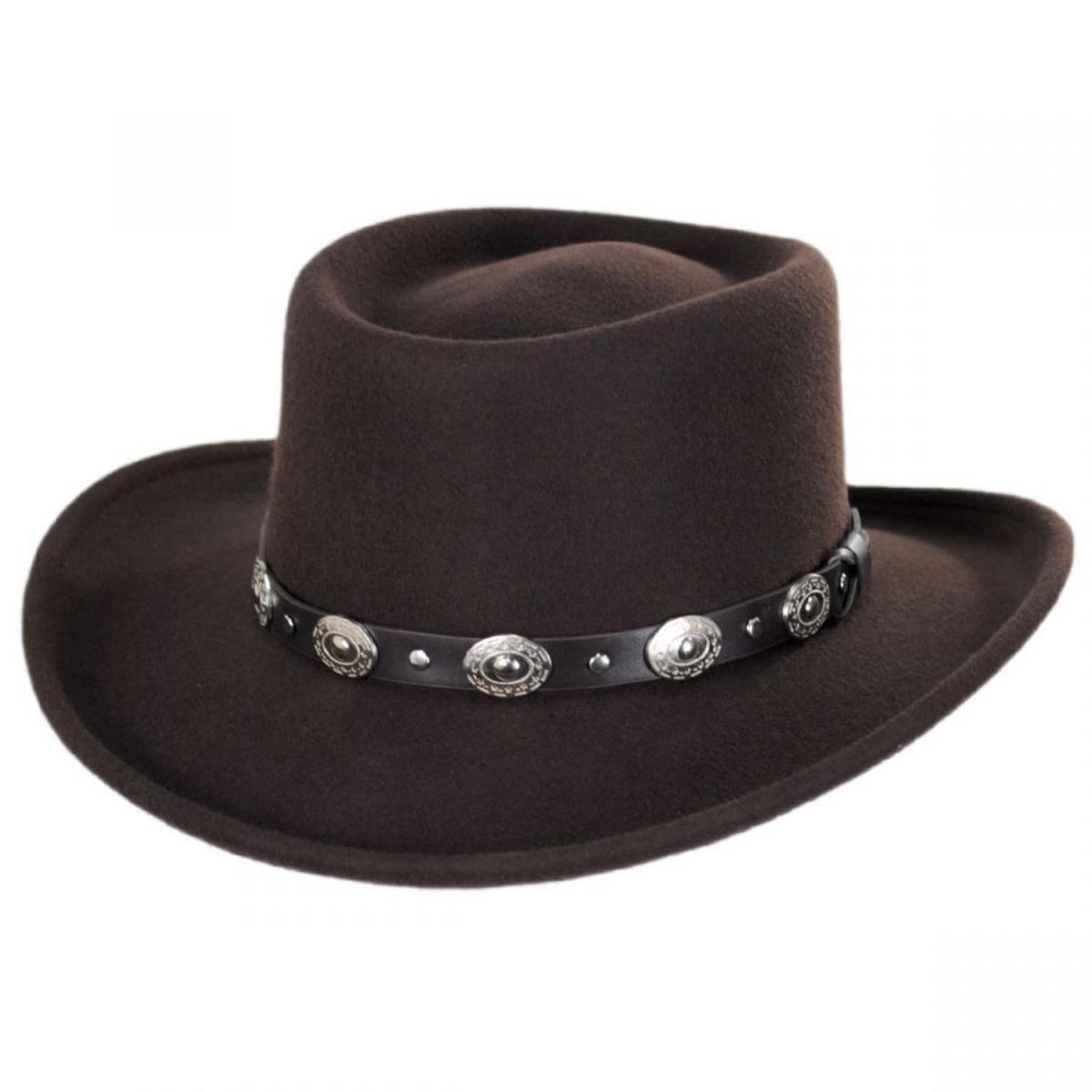 Eddy Bros | Western Wool Felt Gambler Hat | 130175 | lead | BROWN
