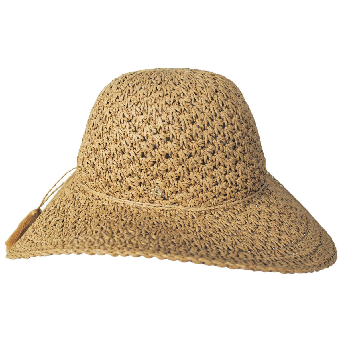 Cappelli Straworld | Soleil Crochet Toyo Straw Swinger Sun Hat | 101281 | profile | TEA