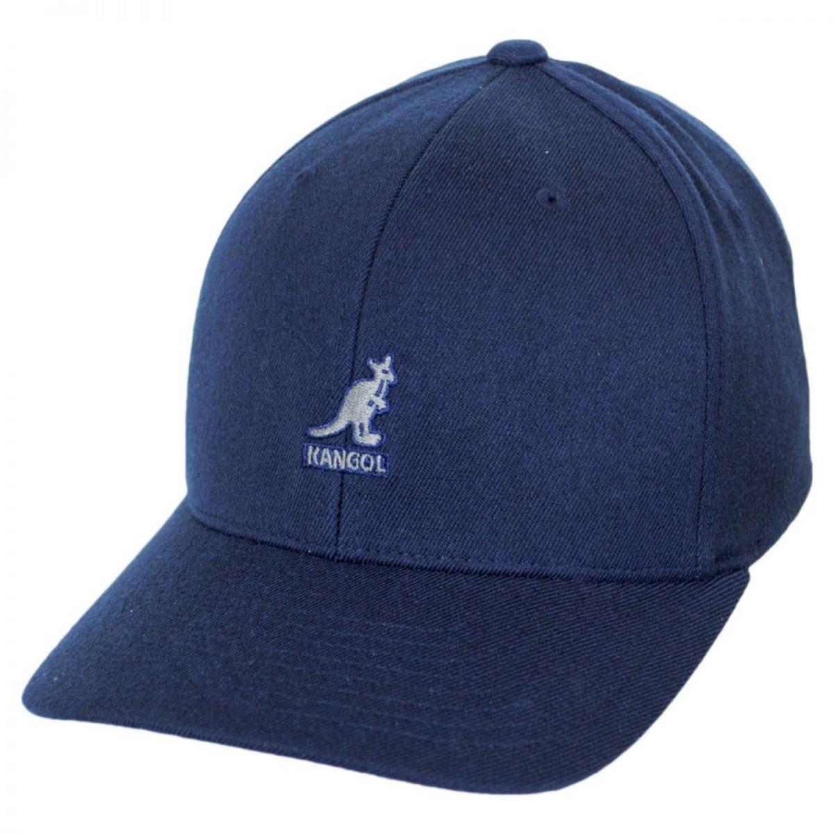 Kangol | Logo Wool FlexFit Fitted Baseball Cap | 201104 | lead | DARK BLUE