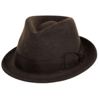 Stefeno Hats | Teardrop Wool Felt Trilby Fedora Hat | 136061 | lead | BROWN MIX