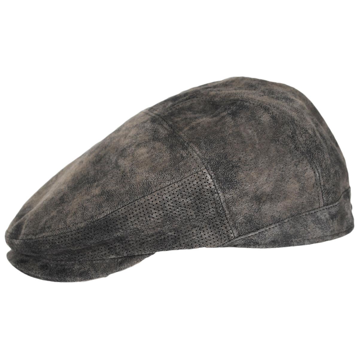 Scala | Ivy Weather Leather Duckbill Flat Cap | 160234 | profile | CHOCOLATE