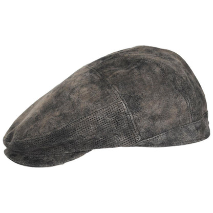 Scala | Ivy Weather Leather Duckbill Flat Cap | 160234 | profile | CHOCOLATE