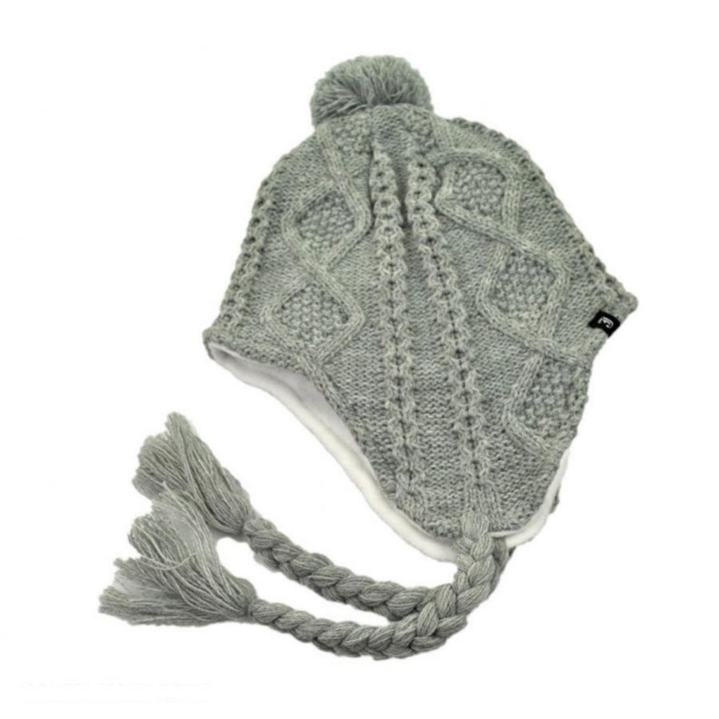 Jaxon Hats | Kid's Cable Knit Peruvian Beanie Hat | 502901 | lead | LIGHT GREY