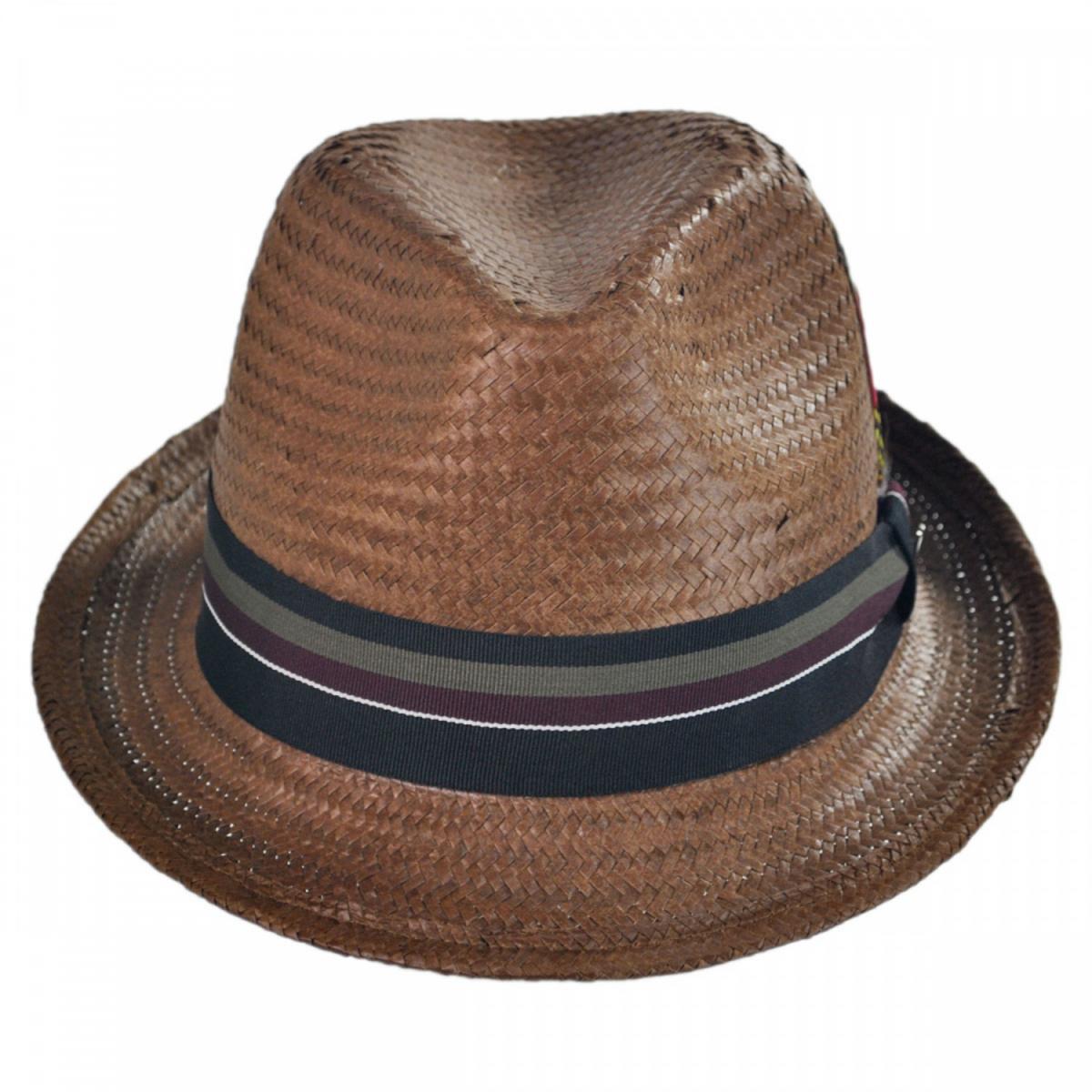 Jaxon Hats | Tribeca Toyo Straw Trilby Fedora Hat | 129011 | front | BROWN
