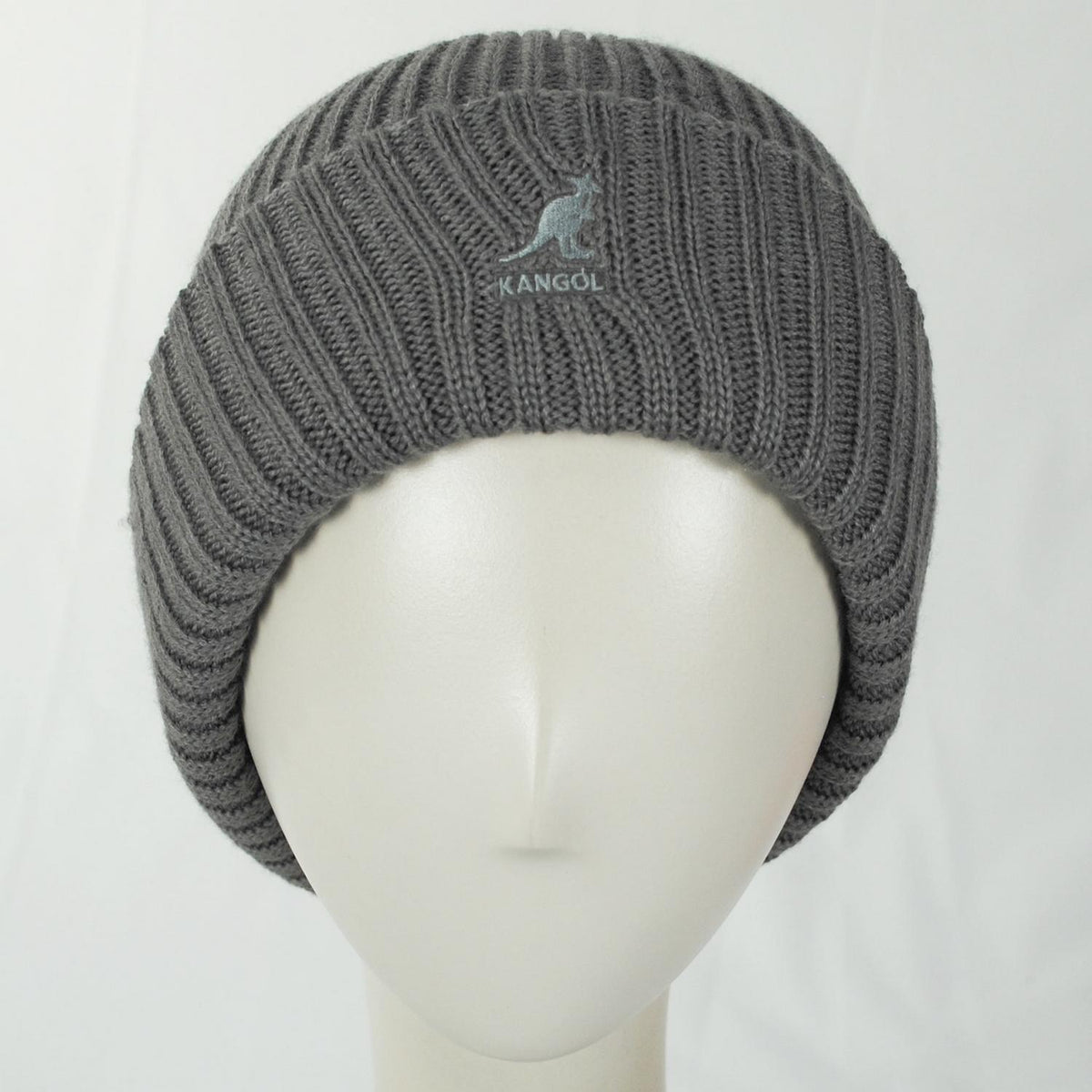 Kangol | Merino Wool Rib Beanie Hat | 500405 | front | GROUNDING GREY
