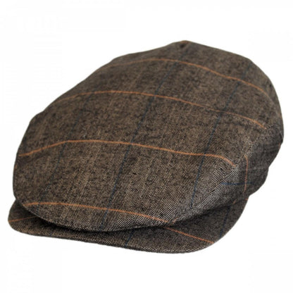 Jaxon Hats | Hoxton Herringbone Plaid Wool Blend Ivy Cap | 167746 | lead | BROWN