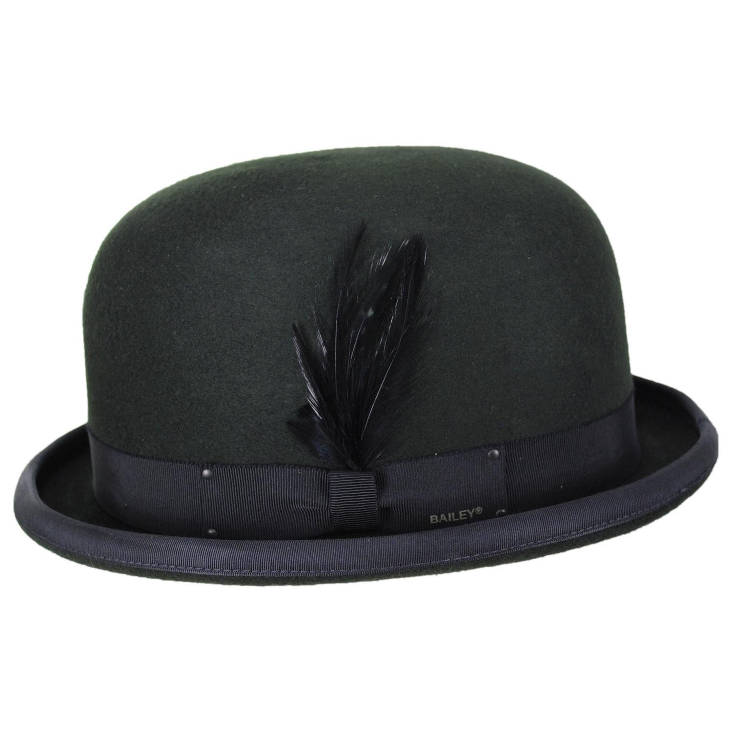 Bailey 1922 | Heritage Harker Wool Felt Bowler Hat | 130032 | profile | HEMLOCK