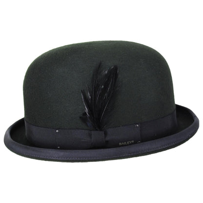 Bailey 1922 | Heritage Harker Wool Felt Bowler Hat | 130032 | profile | HEMLOCK