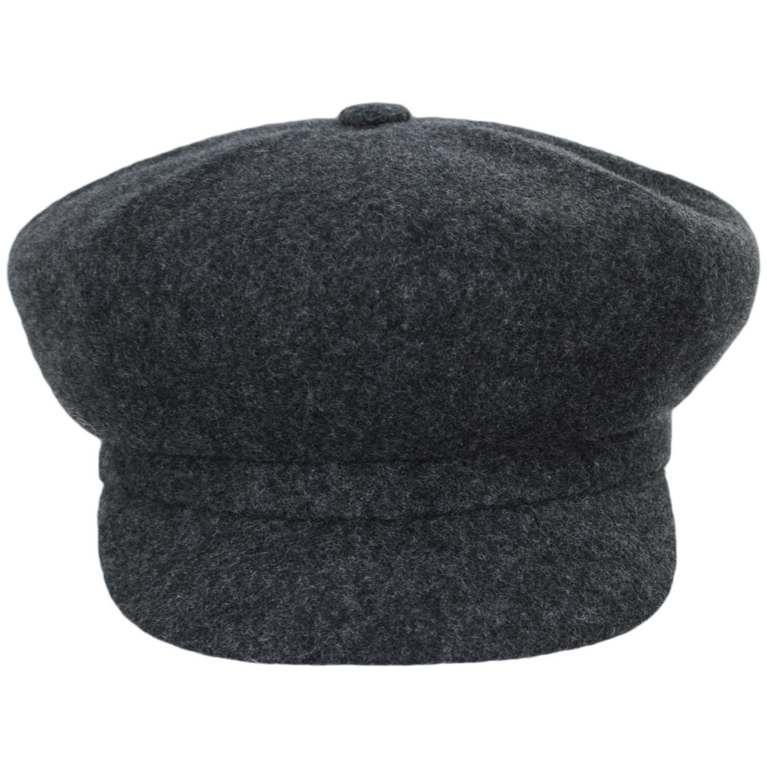 Kangol | Spitfire Wool Newsboy Cap | 160801 | front | DARK FLANNEL