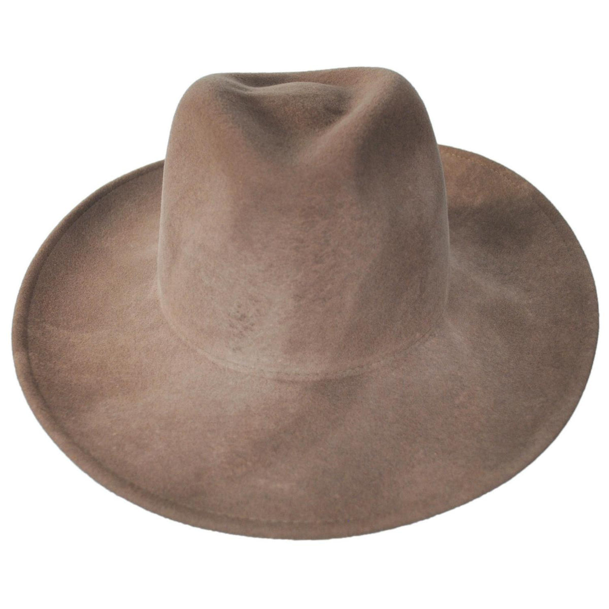 Betmar | Katie Wool Felt Safari Fedora Hat | 123175 | front | MOLE/ALABASTER