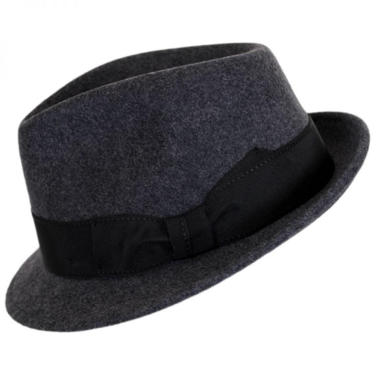 Stefeno Hats | Teardrop Wool Felt Trilby Fedora Hat | 136061 | profile | GREY MIX