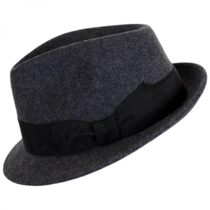 Stefeno Hats | Teardrop Wool Felt Trilby Fedora Hat | 136061 | profile | GREY MIX