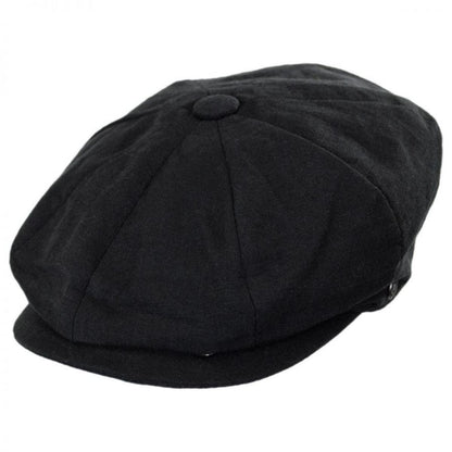 Jaxon Hats | Linen and Cotton Newsboy Cap | 167774 | lead | BLACK