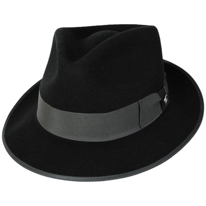 Stetson | Hashtag Wool Felt Fedora Hat | 130771 | lead | BLACK