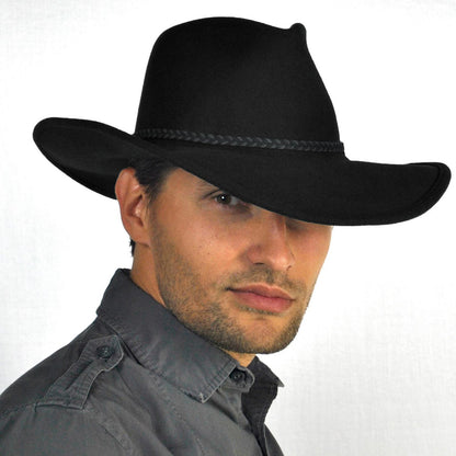Stetson | Rawhide Buffalo Fur Felt Western Hat | 130626 | lsmone | BLACK