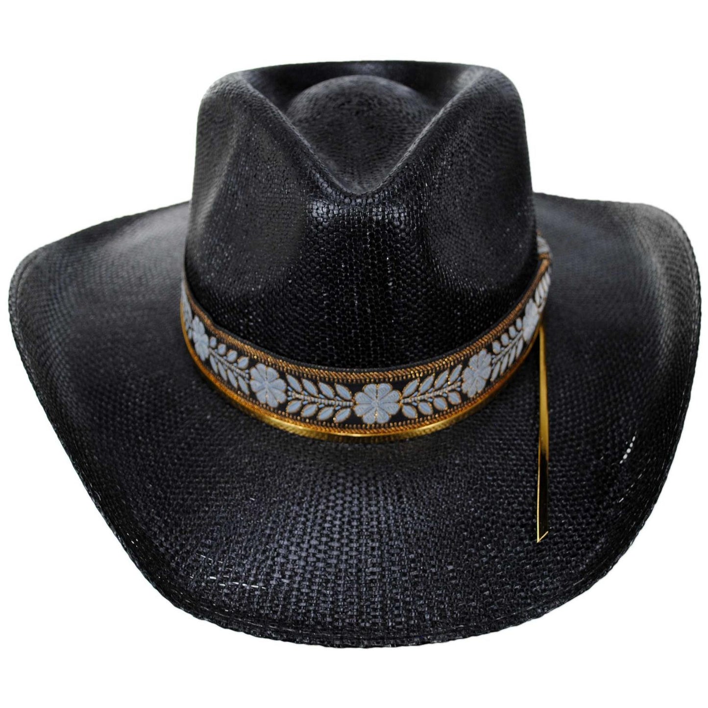 Charlie 1 Horse | Lainey Wilson Wildflower Bangora Straw Western Hat | 101682 | front | BLACK