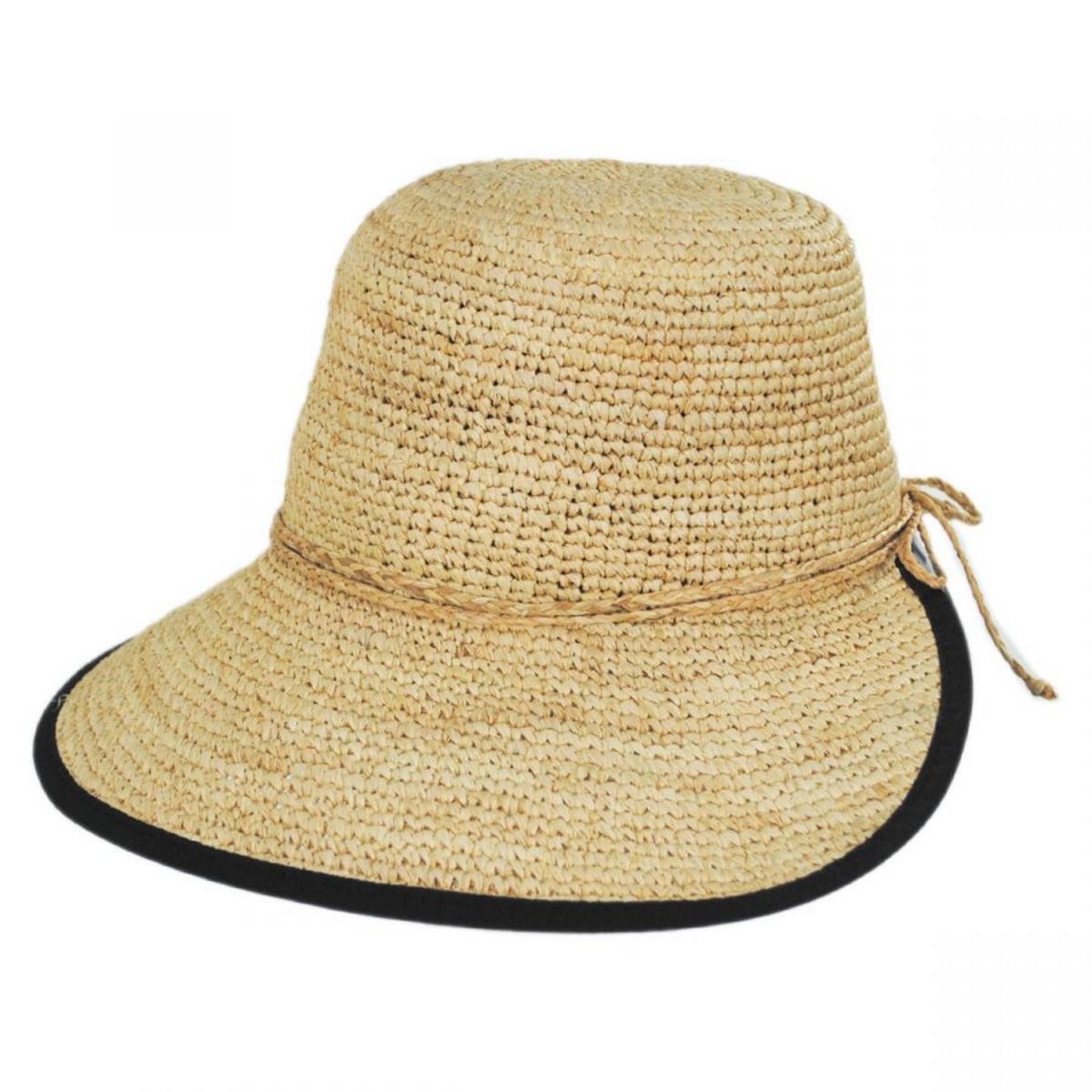 Scala | Via Garibaldi Raffia Straw Facesaver Hat | 101339 | profile | BLACK