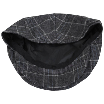 Baskerville Hat Company | Aldwych Wool Glenplaid Ivy Cap | 167668 | under | CHARCOAL
