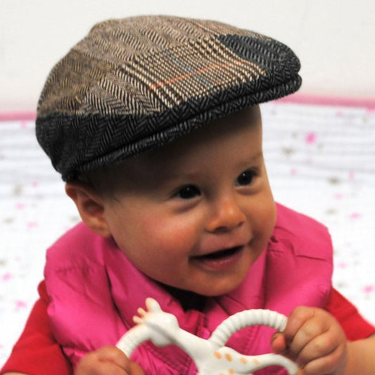 Jaxon Hats | Baby Patchwork Wool Blend Ivy Cap | 512114 | lsftwo | BROWN