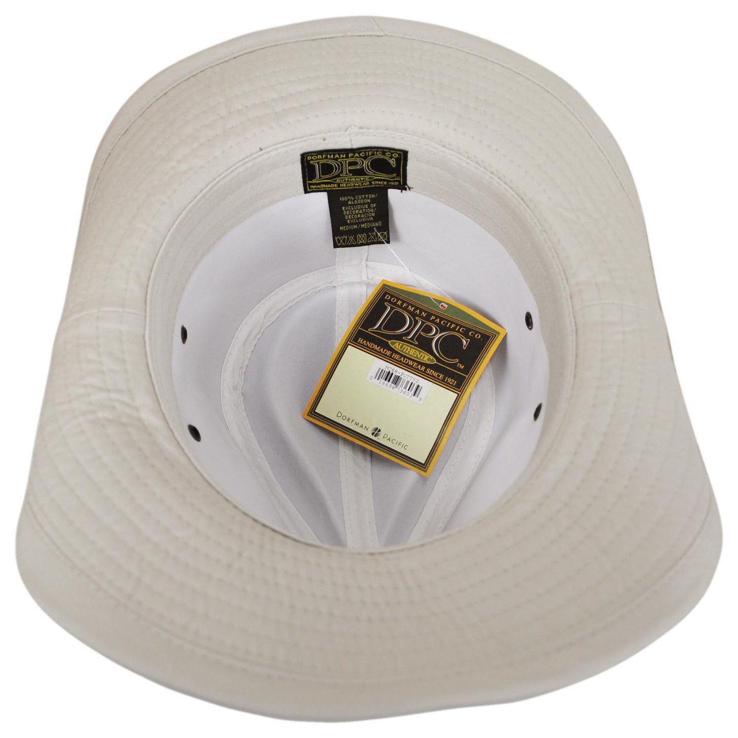 Dorfman Pacific | Cotton Twill Outback Fedora Hat | 400232 | under | PUTTY