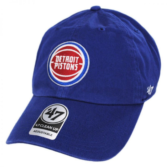 47 Brand | Detroit Pistons NBA Clean Up Strapback Baseball Cap Dad Hat | 204020 | lead | ROYAL