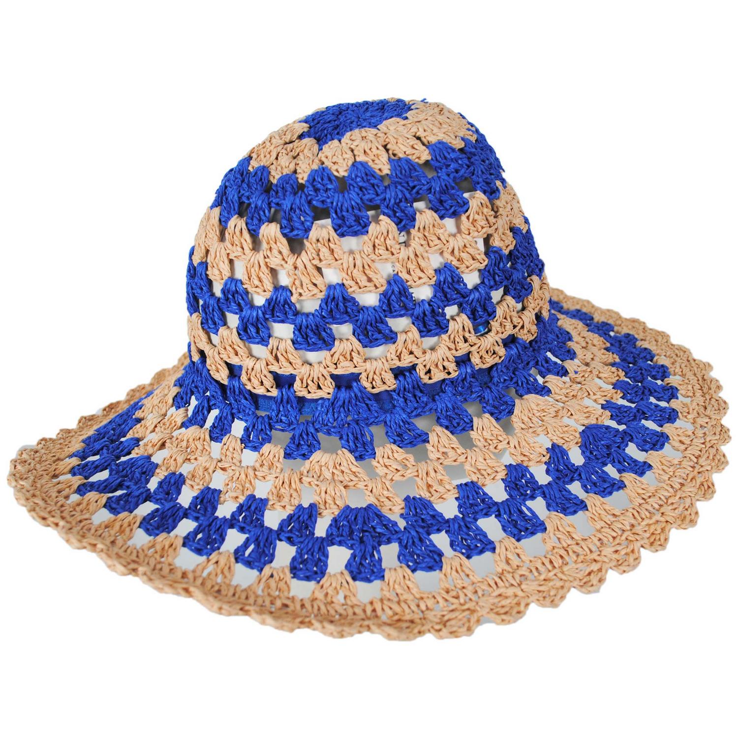 San Diego Hat Company | Julep Toyo Straw Sun Hat | 103598 | profile | BLUE STRIPE