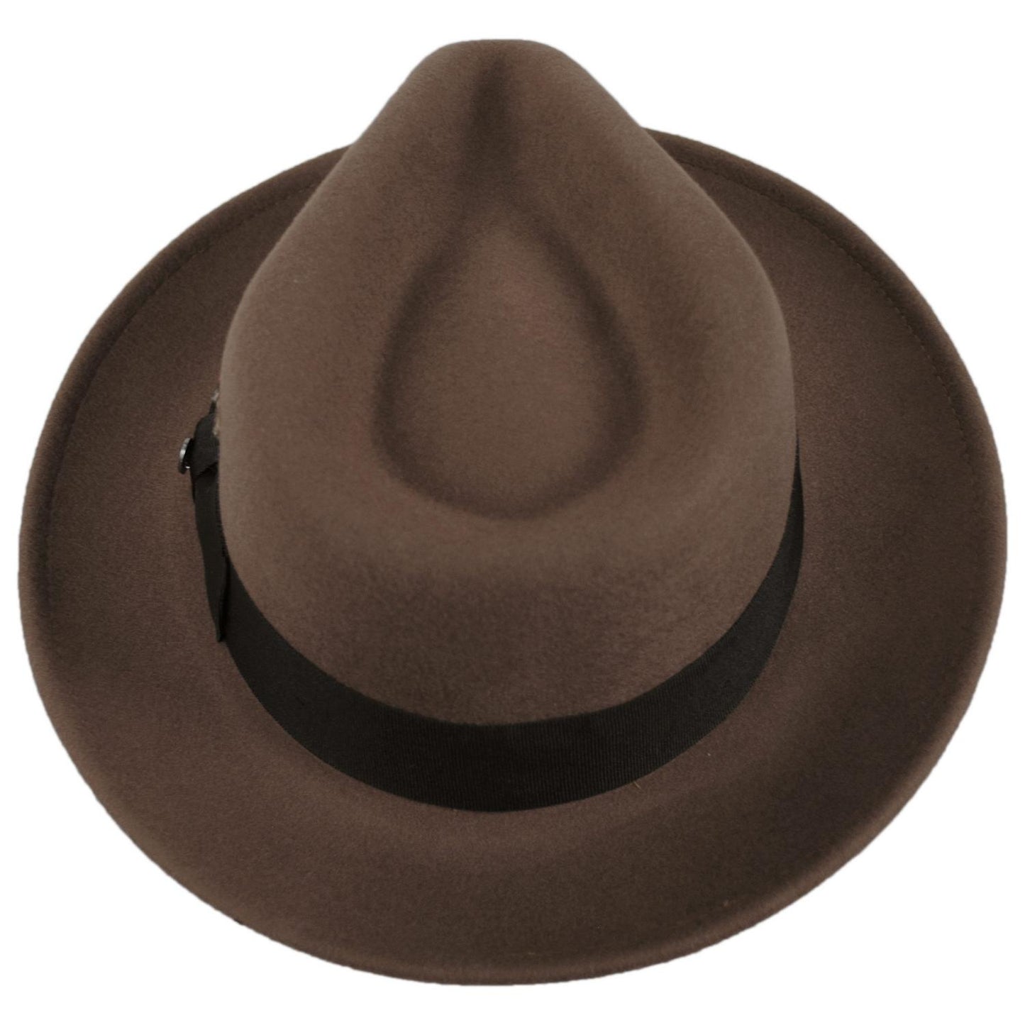 Jaxon Hats | C-Crown Crushable Wool Felt Fedora Hat | 135003 | top | PECAN