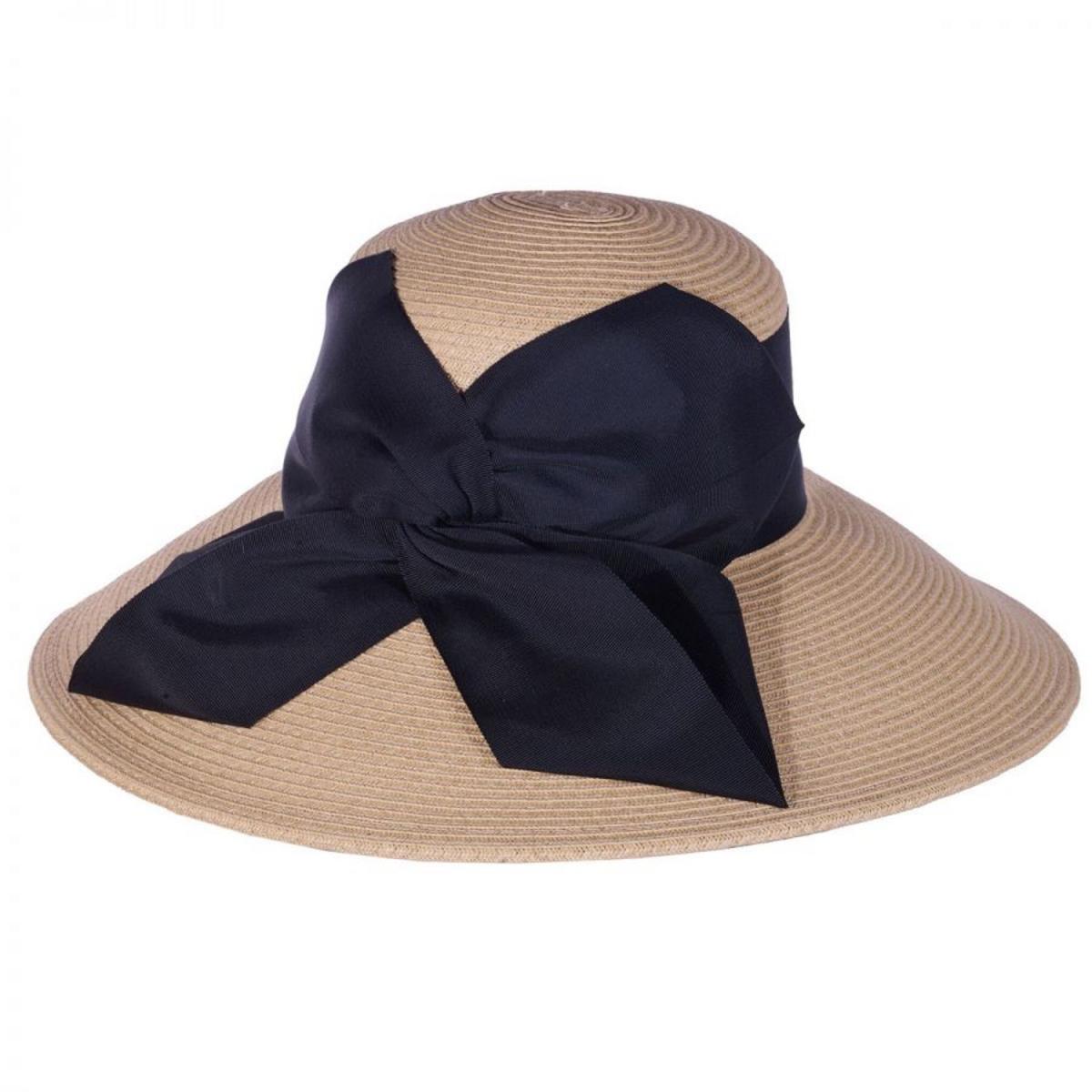 Toucan Collection | Twist Bow Packable Toyo Straw Lampshade Hat - Made to Order