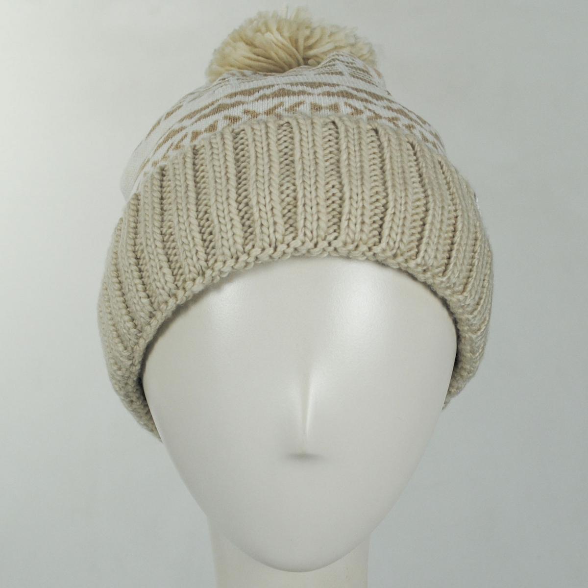 Columbia Sportswear | Sweater Weather Pom Beanie Hat | 500744 | front | CHALK MADRAS